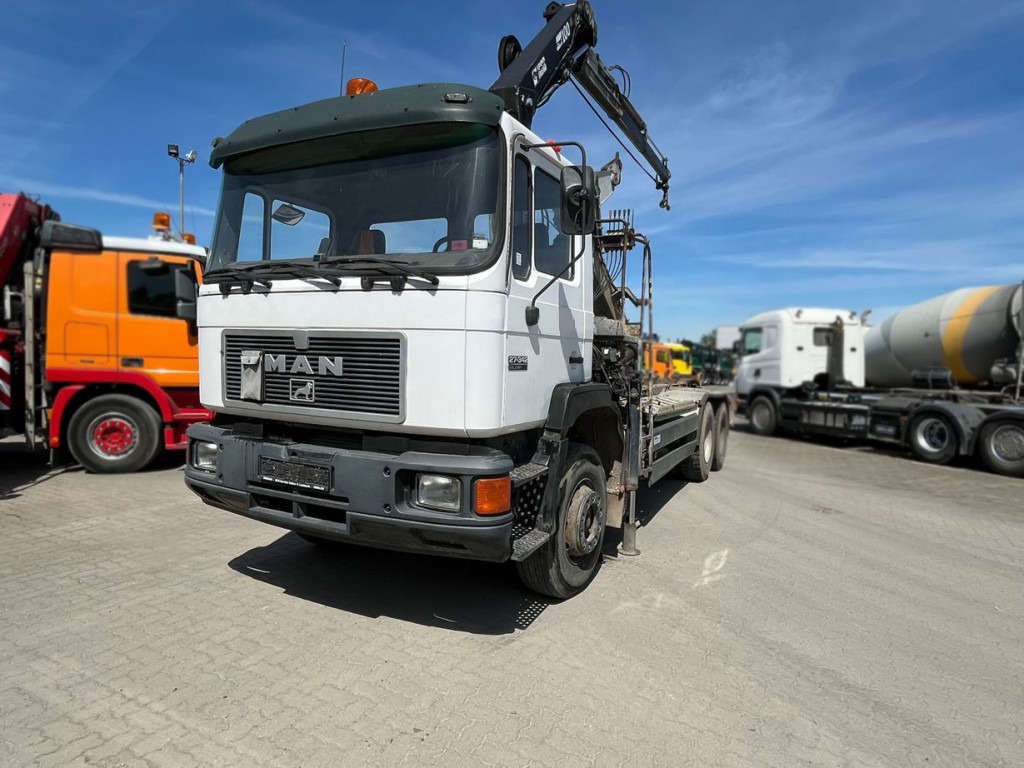 MAN MAN F2000 Abrollkipper mit Kran 27.342 6x4 - Hook lift, Truk derek: gambar 1 MAN MAN F2000 Abrollkipper mit Kran 27.342 6x4 - Hook lift, Truk derek: gambar 1
