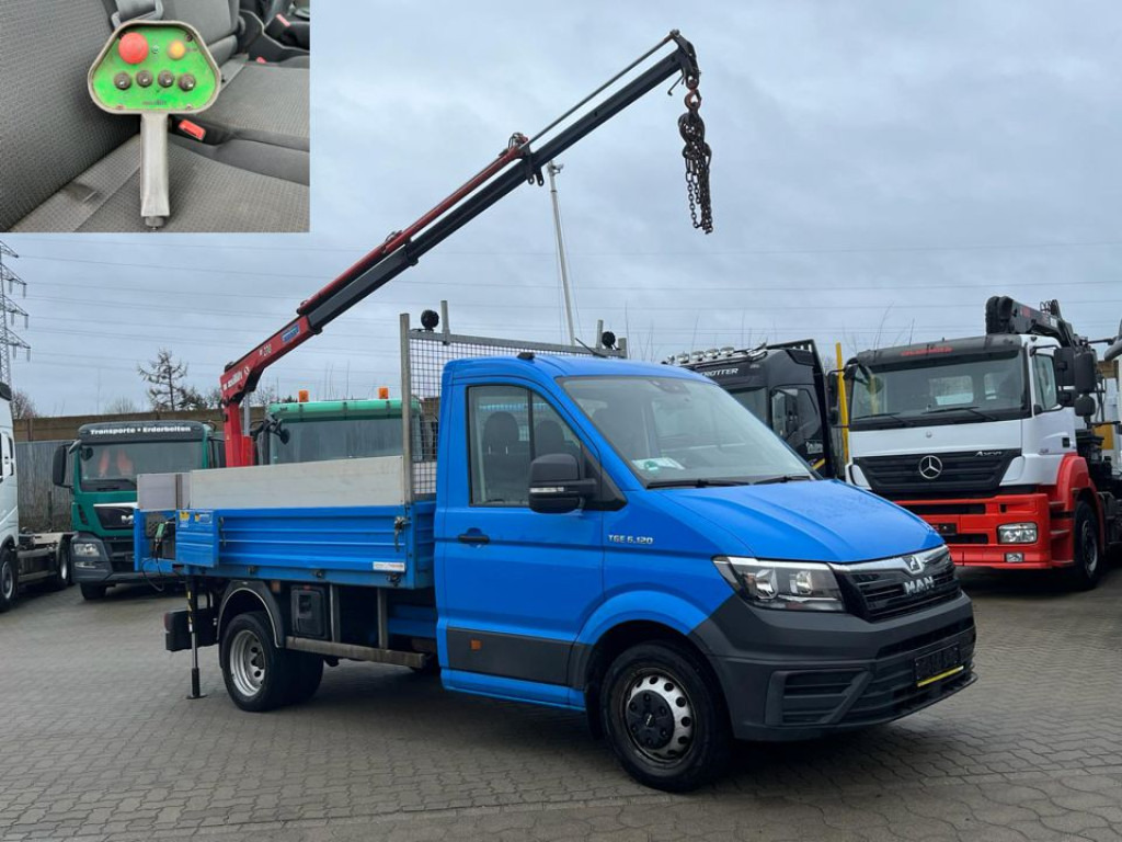 MAN MAN TG-E Pritsche Heckkran 6.120 Funk - Van flatbed: gambar 1 MAN MAN TG-E Pritsche Heckkran 6.120 Funk - Van flatbed: gambar 1