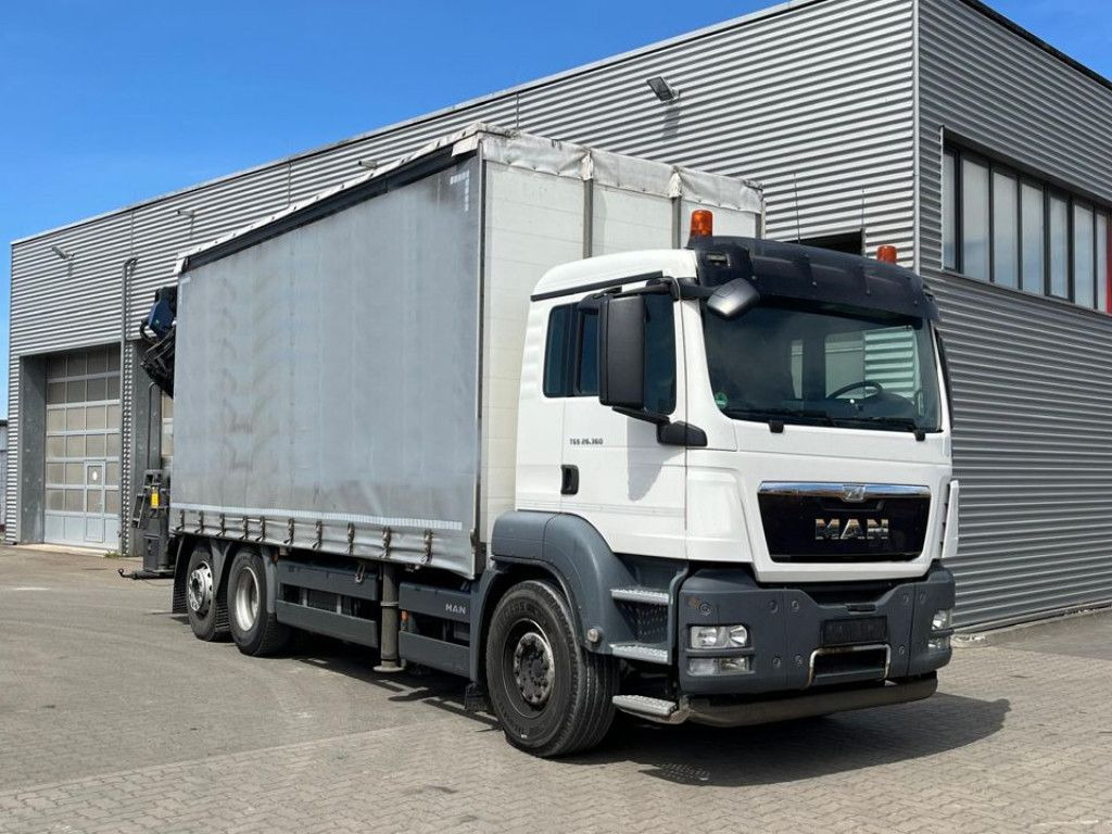 MAN TG-S 26.360 6x2-2LL Pritsche Heckkran 34m/to, Ji - Truk flatbed, Truk derek: gambar 2 MAN TG-S 26.360 6x2-2LL Pritsche Heckkran 34m/to, Ji - Truk flatbed, Truk derek: gambar 2