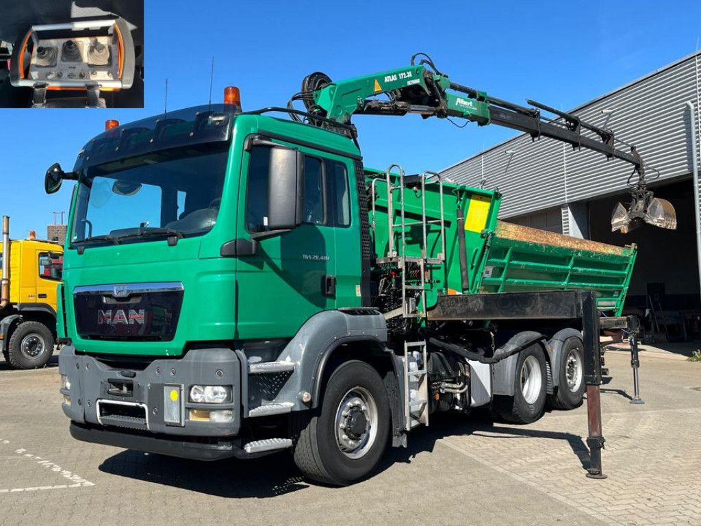 MAN TG-S 28.480 6x4H-4 BL 3-Achs Kipper Kran Funk Li - Truk jungkit, Truk derek: gambar 1 MAN TG-S 28.480 6x4H-4 BL 3-Achs Kipper Kran Funk Li - Truk jungkit, Truk derek: gambar 1