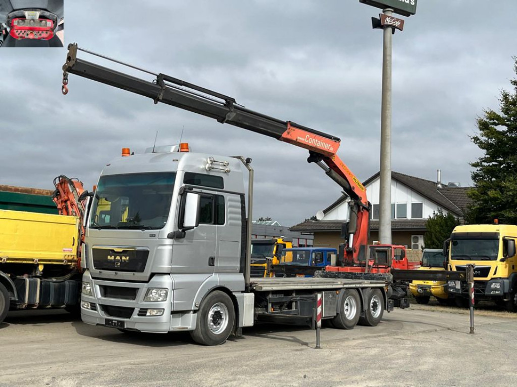 MAN TG-X 26.400 6x2 Pritsche Heckkran Palfinger PK 34002 - Truk flatbed, Truk derek: gambar 1 MAN TG-X 26.400 6x2 Pritsche Heckkran Palfinger PK 34002 - Truk flatbed, Truk derek: gambar 1