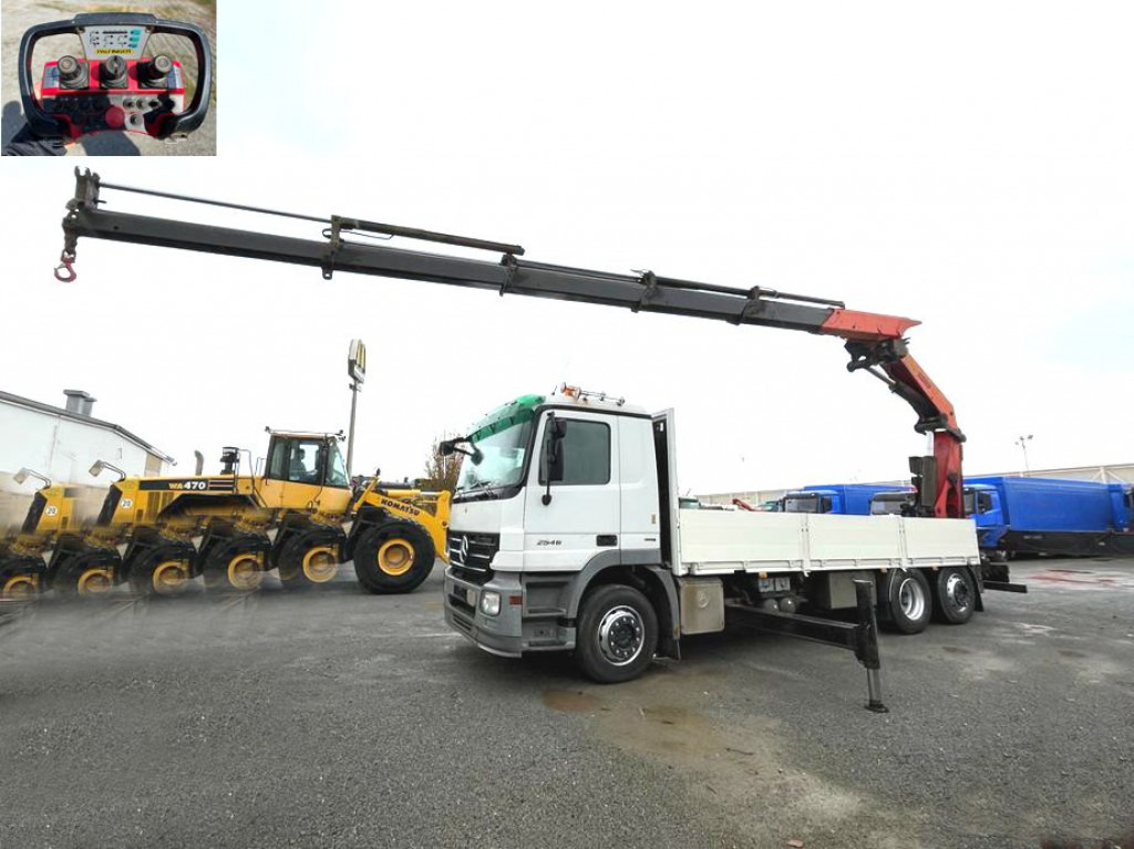 MERCEDES-BENZ Actros 2546 L 6x2 Pritsche Heckkran Palfinger PK 44.002+Winde - Truk flatbed, Truk derek: gambar 1 MERCEDES-BENZ Actros 2546 L 6x2 Pritsche Heckkran Palfinger PK 44.002+Winde - Truk flatbed, Truk derek: gambar 1