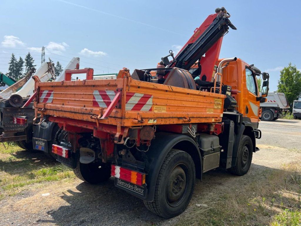 Truk jungkit, Truk derek MERCEDES-BENZ Unimog U20 2-Achs Allradkipper Kran Palfinger Kran: gambar 7