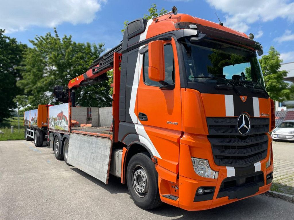 Mercedes-Benz Actros 2648 L 6x2 Pritsche Heckkran 4xhydr.Aussc - Truk flatbed, Truk derek: gambar 2 Mercedes-Benz Actros 2648 L 6x2 Pritsche Heckkran 4xhydr.Aussc - Truk flatbed, Truk derek: gambar 2
