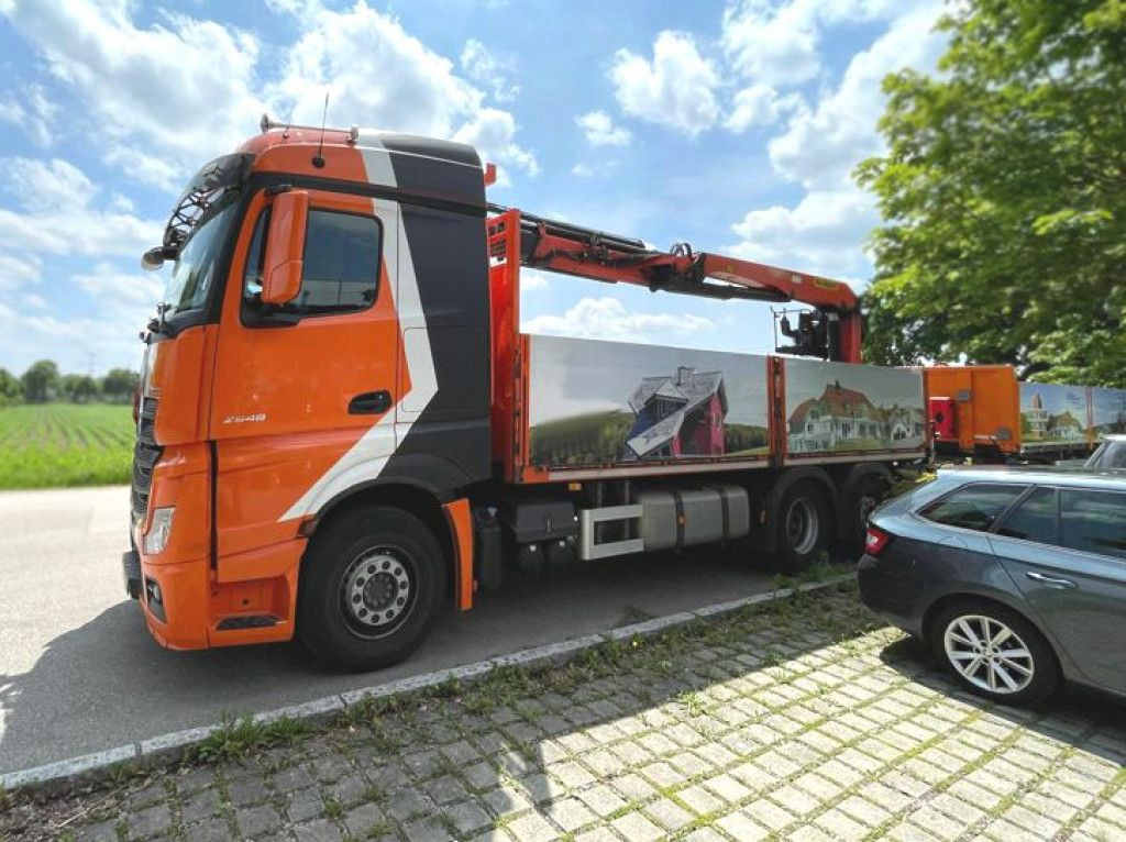 Mercedes-Benz Actros 2648 L 6x2 Pritsche Heckkran 4xhydr.Aussc - Truk flatbed, Truk derek: gambar 1 Mercedes-Benz Actros 2648 L 6x2 Pritsche Heckkran 4xhydr.Aussc - Truk flatbed, Truk derek: gambar 1