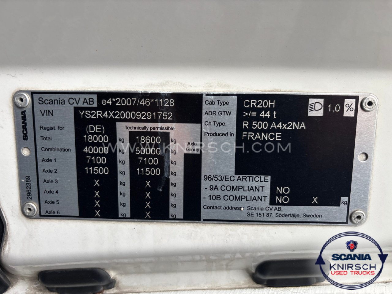 Tractor head SCANIA R500A4x2NA / ADR FL / PTO / Smart 2 Tacho: gambar 12 Tractor head SCANIA R500A4x2NA / ADR FL / PTO / Smart 2 Tacho: gambar 12