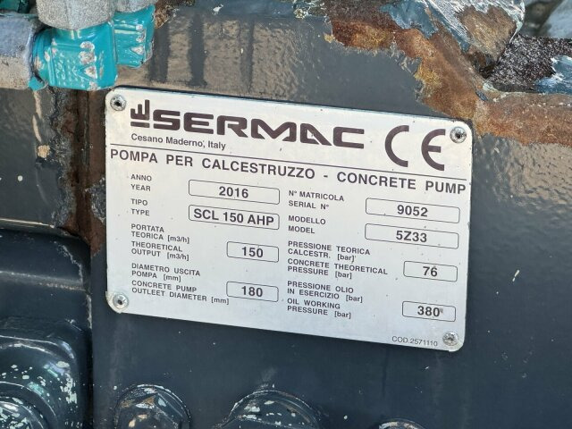 Truk pompa beton Mercedes-Benz AROCS 2844 6x4 Euro 6 Betonpumpe SERMAC 5Z33: gambar 7