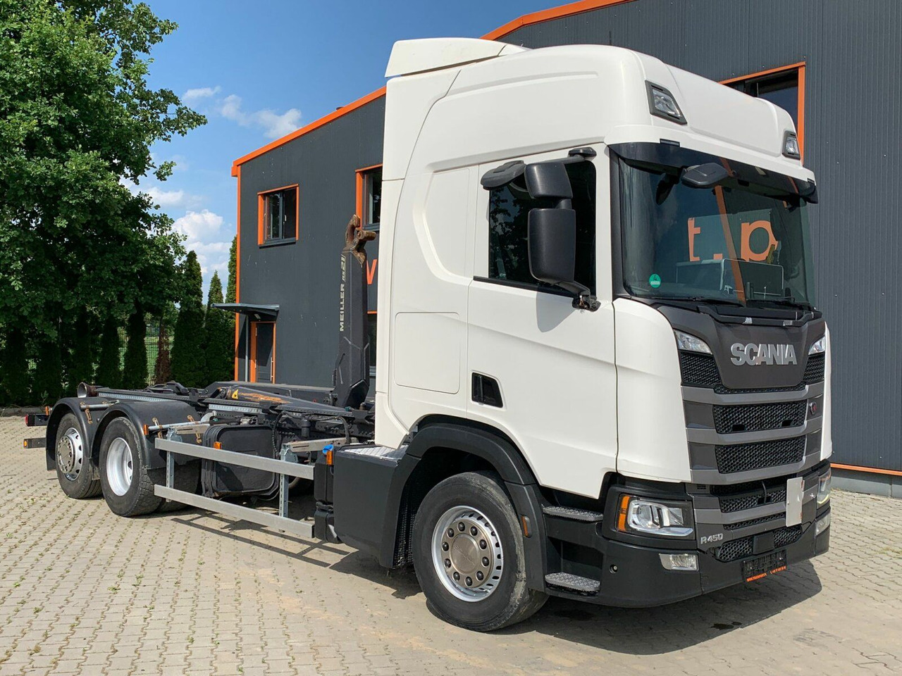 Scania R450 6x2 Abrollkipper MEILLER*Lenkachse Retarder - Hook lift: gambar 1 Scania R450 6x2 Abrollkipper MEILLER*Lenkachse Retarder - Hook lift: gambar 1