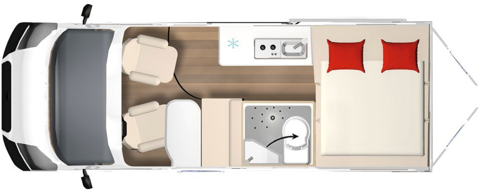 Bürstner B66 600 C Gästebett quer zur Sitzgruppe - Mobil kemping: gambar 2 Bürstner B66 600 C Gästebett quer zur Sitzgruppe - Mobil kemping: gambar 2