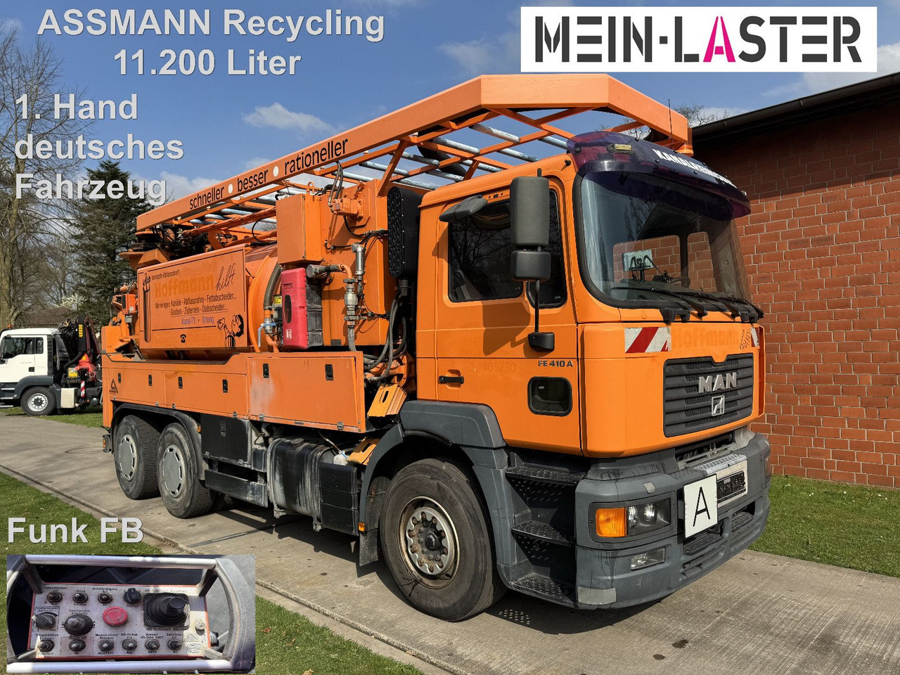 MAN FE 410 Assmann Saug HD Spüler Recycling + FB. - Truk vakum: gambar 1 MAN FE 410 Assmann Saug HD Spüler Recycling + FB. - Truk vakum: gambar 1