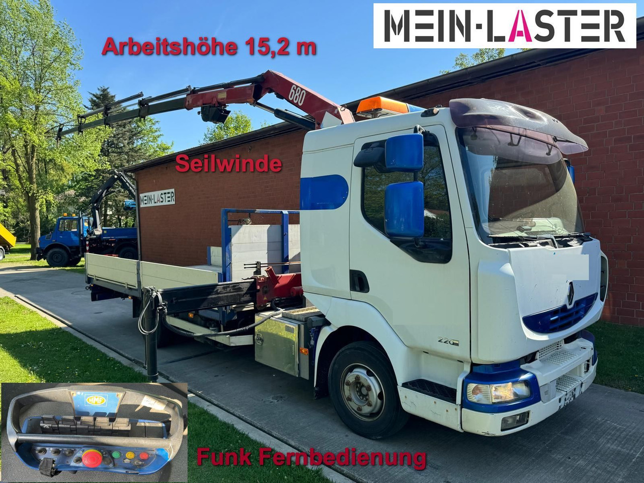 Renault Midlum 220 HMF 683 K4 15m-400 Kg Funk Seilwinde - Truk derek: gambar 1 Renault Midlum 220 HMF 683 K4 15m-400 Kg Funk Seilwinde - Truk derek: gambar 1