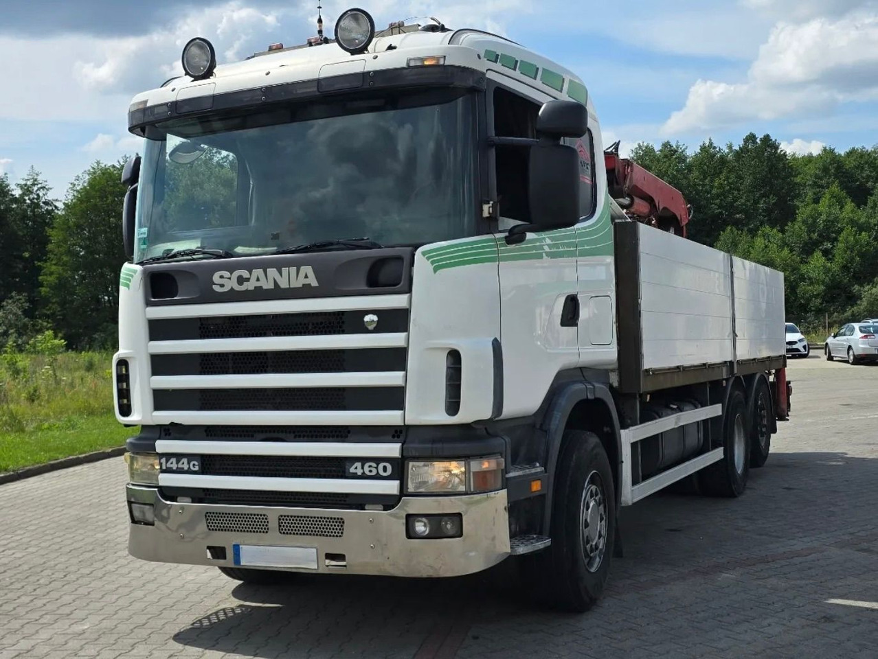 SCANIA 144.460 - Truk flatbed, Truk derek: gambar 2 SCANIA 144.460 - Truk flatbed, Truk derek: gambar 2