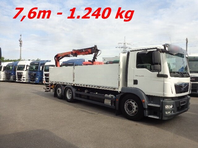 MAN TGM 26.340 6x2-4 LL TGM 26.340 6x2-4 LL,Lenk-Liftachse, Heckkran, Palfinger PK 11.001, faltbar, - Truk derek, Truk flatbed: gambar 5 MAN TGM 26.340 6x2-4 LL TGM 26.340 6x2-4 LL,Lenk-Liftachse, Heckkran, Palfinger PK 11.001, faltbar, - Truk derek, Truk flatbed: gambar 5