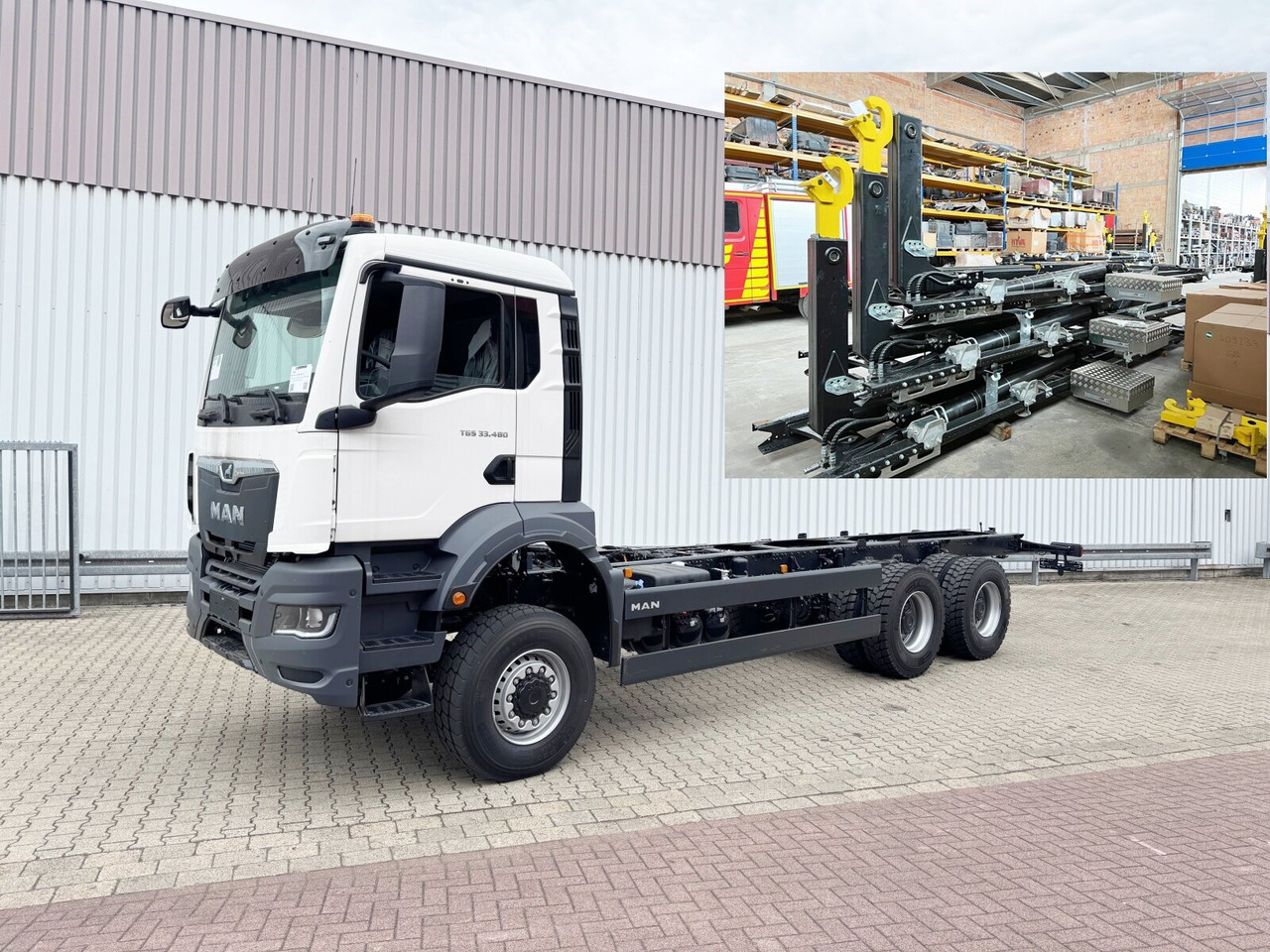MAN TGS 33.480 6x6 BB CH TGS 33.480 6x6 BB CH, Hohe Bauart, Nebenantrieb - Hook lift: gambar 1 MAN TGS 33.480 6x6 BB CH TGS 33.480 6x6 BB CH, Hohe Bauart, Nebenantrieb - Hook lift: gambar 1