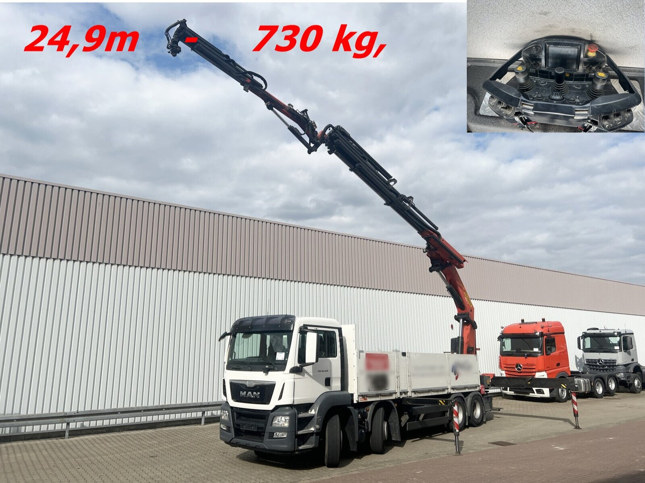 MAN TGS 35.440 8x4 BL TGS 35.440 8x4 BL, Navi, Heckkran Palfinger PK42002 SH-F + Jip PJ 060 B, 24,9m-730kg, Funk - Truk derek: gambar 1 MAN TGS 35.440 8x4 BL TGS 35.440 8x4 BL, Navi, Heckkran Palfinger PK42002 SH-F + Jip PJ 060 B, 24,9m-730kg, Funk - Truk derek: gambar 1