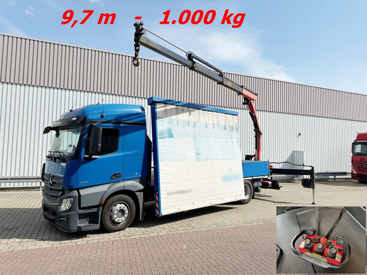 Mercedes-Benz Actros 1836 L 4x2 Actros 1836 L 4x2, Glastransporter, Heckkran Palfinger Pk 12002-EH, Funk - Truk derek: gambar 1 Mercedes-Benz Actros 1836 L 4x2 Actros 1836 L 4x2, Glastransporter, Heckkran Palfinger Pk 12002-EH, Funk - Truk derek: gambar 1