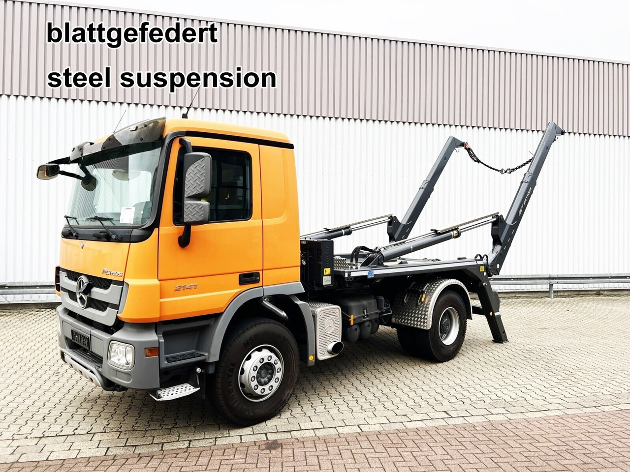 Mercedes-Benz Actros 2141 K 4x2 Actros 2141 K 4x2, Tele-Absetzer - Truk skip loader: gambar 1 Mercedes-Benz Actros 2141 K 4x2 Actros 2141 K 4x2, Tele-Absetzer - Truk skip loader: gambar 1