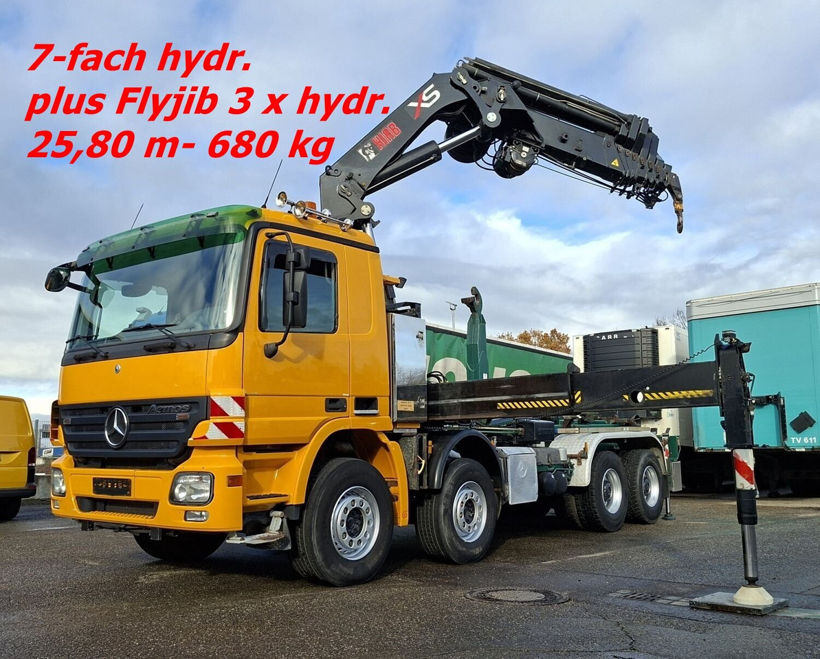 Mercedes-Benz Actros 4146 K 8x4/4 Actros 4146 K 8x4/4, Retarder, Kran Hiab XS 477 E-7 HiPro, Flyjib, Seilwinde, Funk - Hook lift, Truk derek: gambar 1 Mercedes-Benz Actros 4146 K 8x4/4 Actros 4146 K 8x4/4, Retarder, Kran Hiab XS 477 E-7 HiPro, Flyjib, Seilwinde, Funk - Hook lift, Truk derek: gambar 1