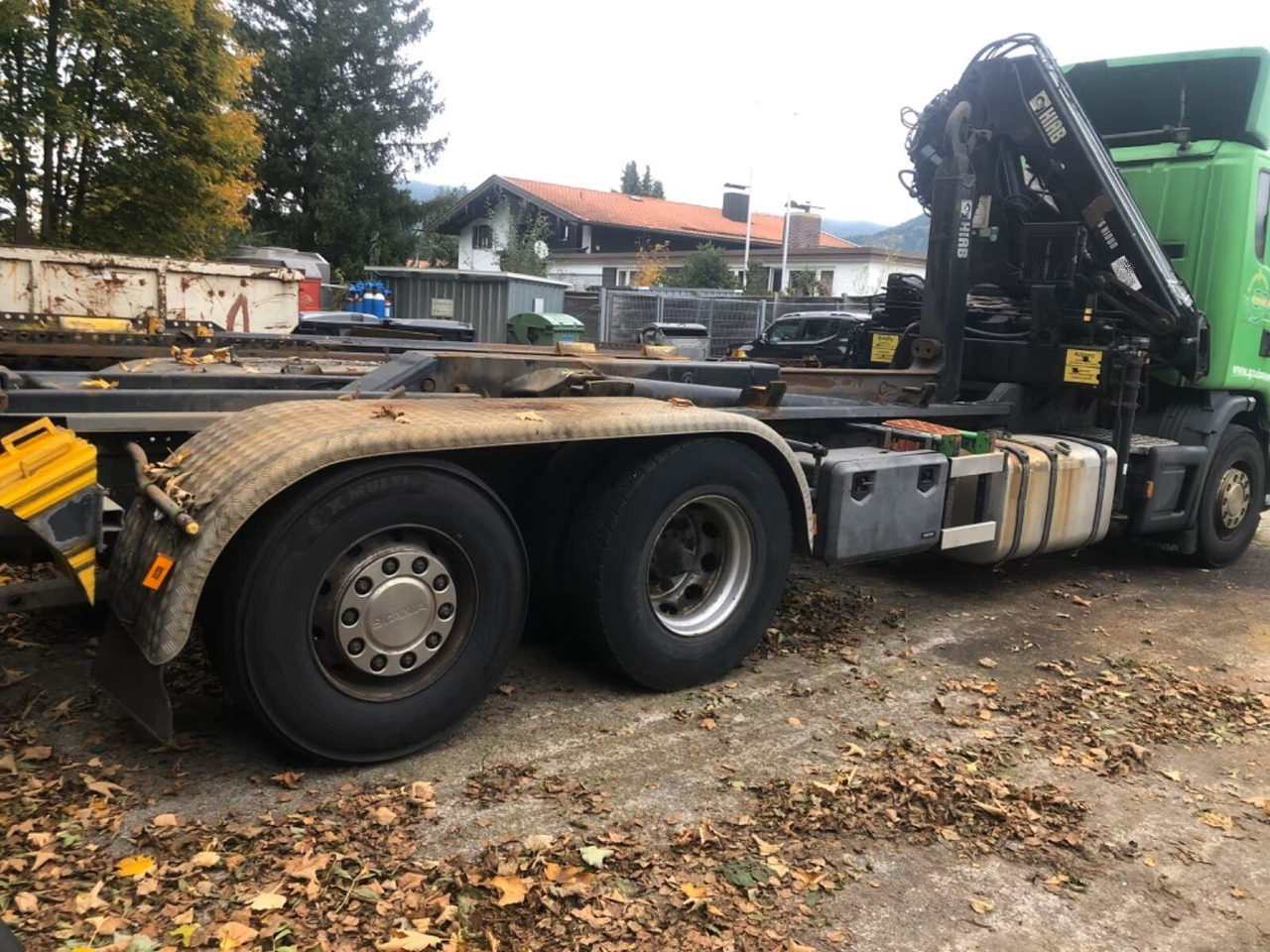 Scania Scania G 480/6x2-4 Scania G 480/6x2-4, Lenk-Liftachse, Hiab Kran Funk 166 HD-3, Abroller XR 18 S 59 - Hook lift, Truk derek: gambar 4 Scania Scania G 480/6x2-4 Scania G 480/6x2-4, Lenk-Liftachse, Hiab Kran Funk 166 HD-3, Abroller XR 18 S 59 - Hook lift, Truk derek: gambar 4