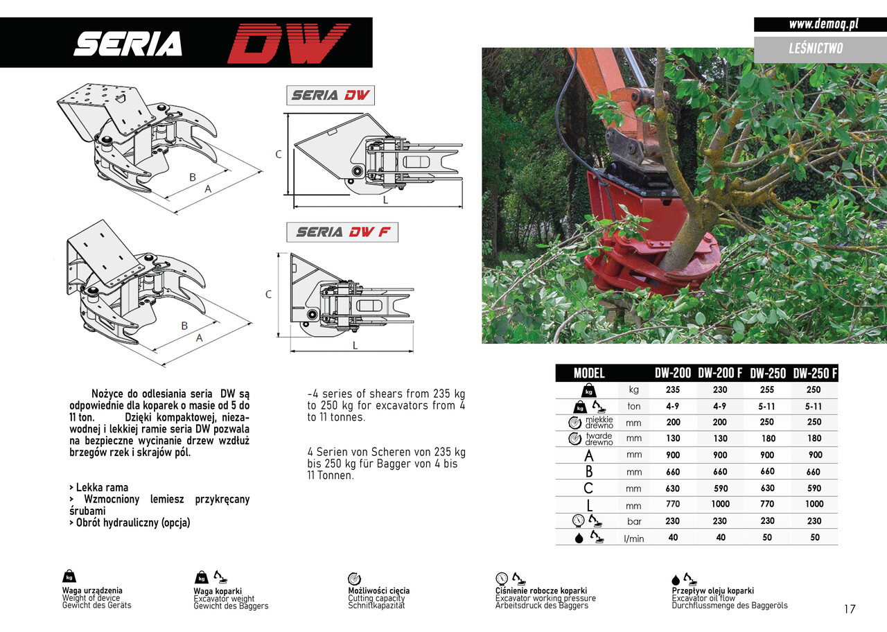 DEMOQ DW200 F De-forestation shear 230 kg - Grapple untuk Peralatan konstruksi: gambar 3 DEMOQ DW200 F De-forestation shear 230 kg - Grapple untuk Peralatan konstruksi: gambar 3
