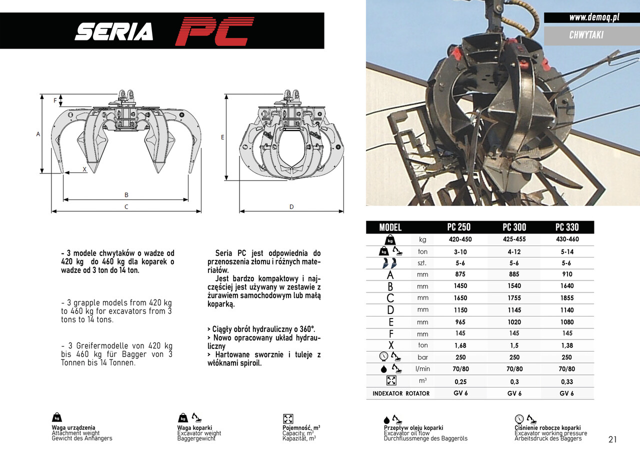 DEMOQ PC330 Hydraulic Polyp -grab - Grapple untuk Peralatan konstruksi: gambar 4 DEMOQ PC330 Hydraulic Polyp -grab - Grapple untuk Peralatan konstruksi: gambar 4