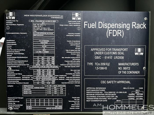 Tangki penyimpanan WEW Westerwälder Eisenwerk GmbH Fuel Dispensing Rack 10.000L: gambar 11 Tangki penyimpanan WEW Westerwälder Eisenwerk GmbH Fuel Dispensing Rack 10.000L: gambar 11