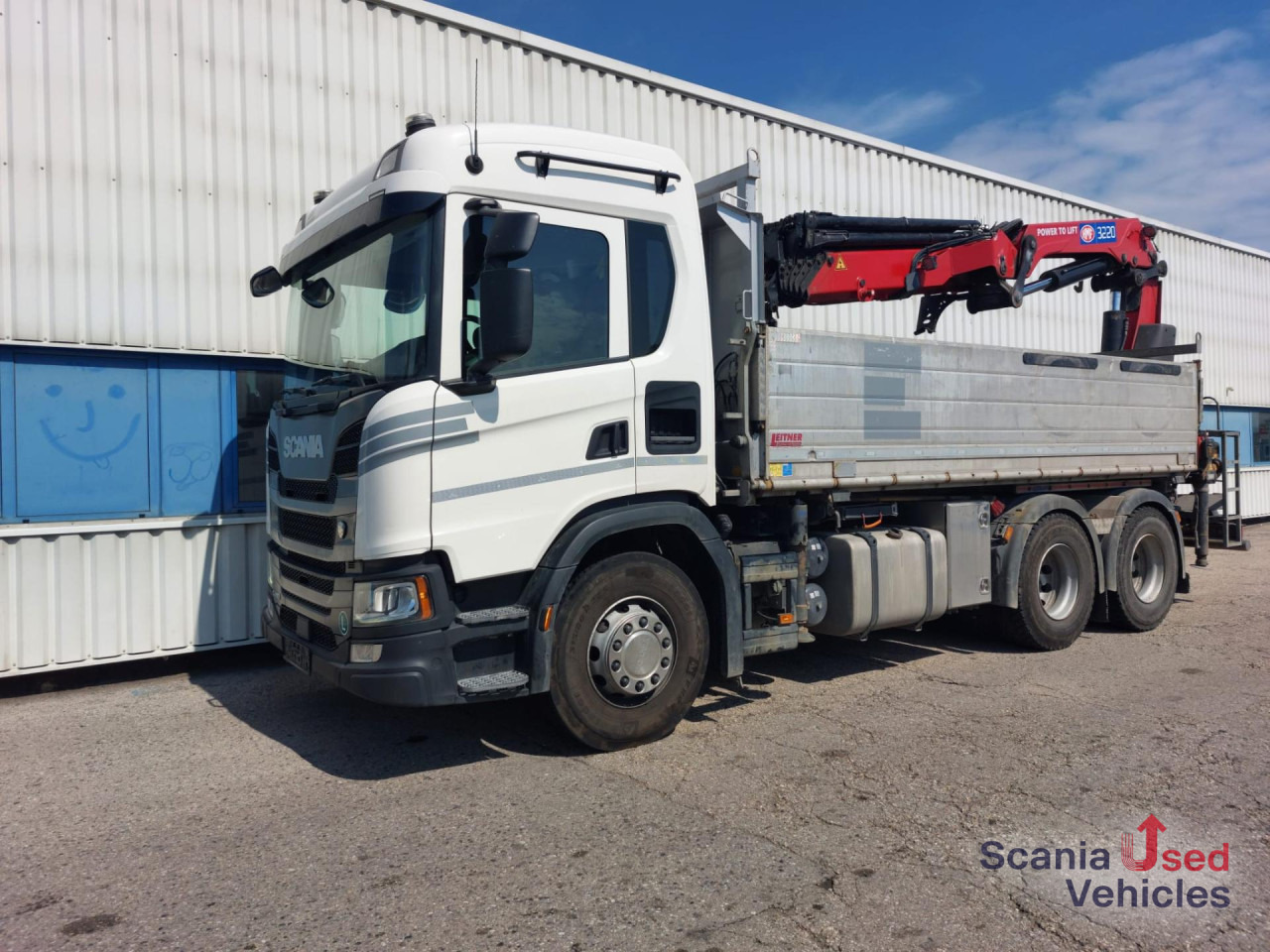 SCANIA G 410 B6x4NB Kipper+HMF3220+JIB - Truk jungkit, Truk derek: gambar 1 SCANIA G 410 B6x4NB Kipper+HMF3220+JIB - Truk jungkit, Truk derek: gambar 1