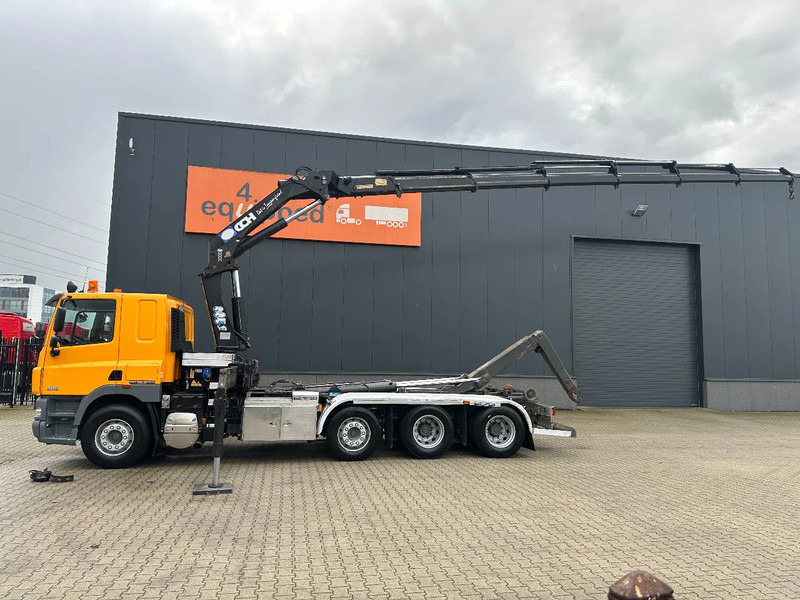 DAF CF 85.410 8x2 / HMF 3000 K6 crane (30T/m 6x extendable) + remote / HYVALIFT 26Tkg HOOK, / EURO-5 / NL-TRUCK - Hook lift, Truk derek: gambar 4 DAF CF 85.410 8x2 / HMF 3000 K6 crane (30T/m 6x extendable) + remote / HYVALIFT 26Tkg HOOK, / EURO-5 / NL-TRUCK - Hook lift, Truk derek: gambar 4