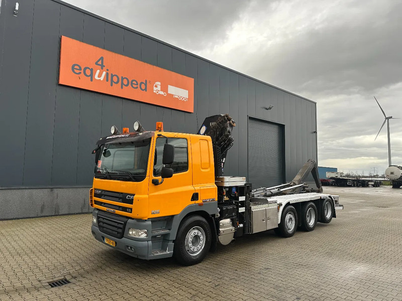DAF CF 85.410 8x2 / HMF 3000 K6 crane (30T/m 6x extendable) + remote / HYVALIFT 26Tkg HOOK, / EURO-5 / NL-TRUCK - Hook lift, Truk derek: gambar 3 DAF CF 85.410 8x2 / HMF 3000 K6 crane (30T/m 6x extendable) + remote / HYVALIFT 26Tkg HOOK, / EURO-5 / NL-TRUCK - Hook lift, Truk derek: gambar 3