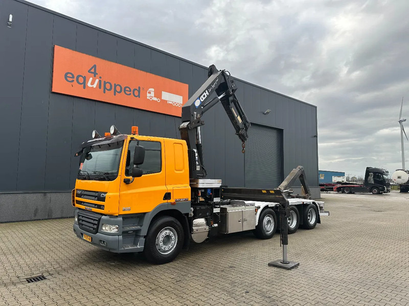 DAF CF 85.410 8x2 / HMF 3000 K6 crane (30T/m 6x extendable) + remote / HYVALIFT 26Tkg HOOK, / EURO-5 / NL-TRUCK - Hook lift, Truk derek: gambar 2 DAF CF 85.410 8x2 / HMF 3000 K6 crane (30T/m 6x extendable) + remote / HYVALIFT 26Tkg HOOK, / EURO-5 / NL-TRUCK - Hook lift, Truk derek: gambar 2