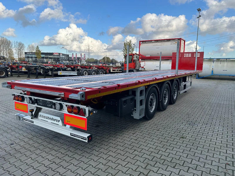 Kässbohrer NEU Heavy-Duty Platform, Heckbündig, Twistlocks (1x 40FT / 2x 20FT), ADR (EX/II, EX/III, FL, AT), Rungtasschen, Scheibebremsen - Semi-trailer pengangkut mobil: gambar 3 Kässbohrer NEU Heavy-Duty Platform, Heckbündig, Twistlocks (1x 40FT / 2x 20FT), ADR (EX/II, EX/III, FL, AT), Rungtasschen, Scheibebremsen - Semi-trailer pengangkut mobil: gambar 3
