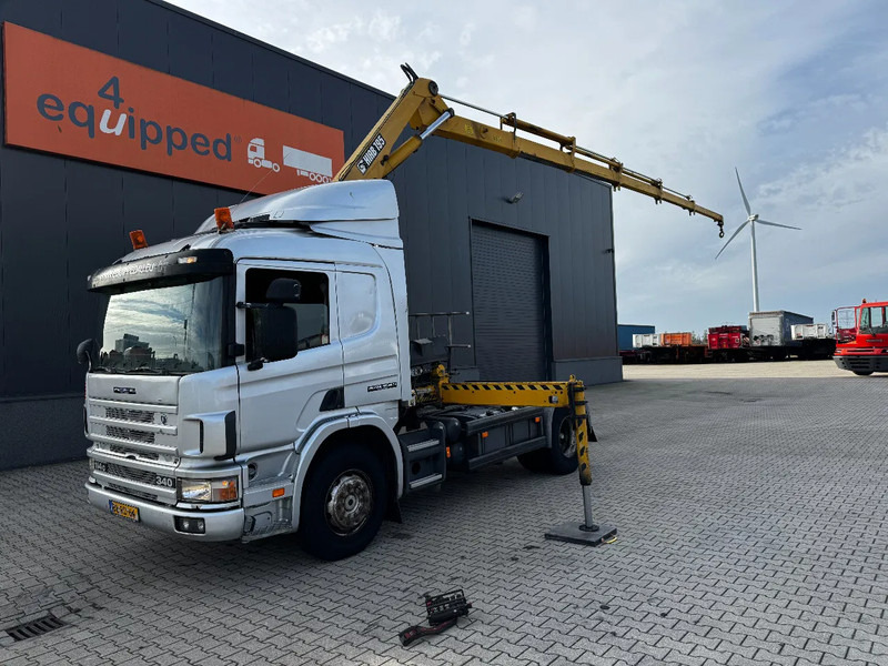Scania P114-340 + HIAB 19-5 crane + remote / Euro-3 / 3 pedals / NL-truck / APK: 12-2025 - Truk derek: gambar 1 Scania P114-340 + HIAB 19-5 crane + remote / Euro-3 / 3 pedals / NL-truck / APK: 12-2025 - Truk derek: gambar 1