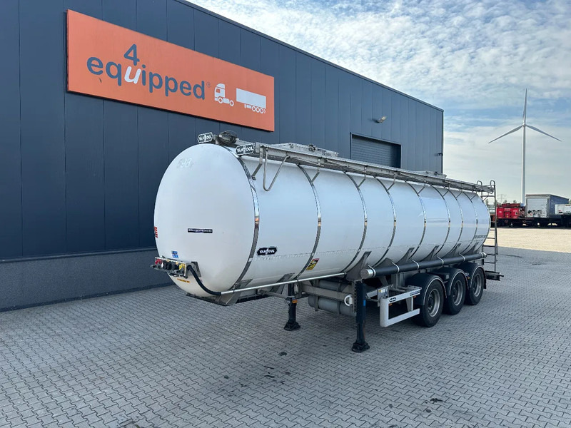 Van Hool LEBENSMITTEL / RVS Rahmen / Leergewicht: 5.860kg / 29.500L / 1-Kammer+ 1 Schwallwand / Scheibebremse / NL / APK - Semi-trailer tangki: gambar 1 Van Hool LEBENSMITTEL / RVS Rahmen / Leergewicht: 5.860kg / 29.500L / 1-Kammer+ 1 Schwallwand / Scheibebremse / NL / APK - Semi-trailer tangki: gambar 1