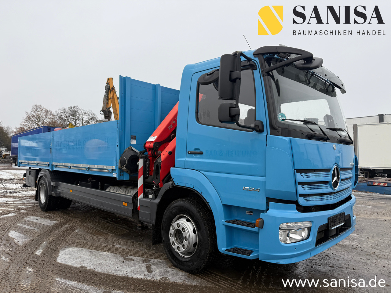 MERCEDES-BENZ Atego 1524/Palfinger PK 9.501/Funk - Truk flatbed, Truk derek: gambar 1 MERCEDES-BENZ Atego 1524/Palfinger PK 9.501/Funk - Truk flatbed, Truk derek: gambar 1