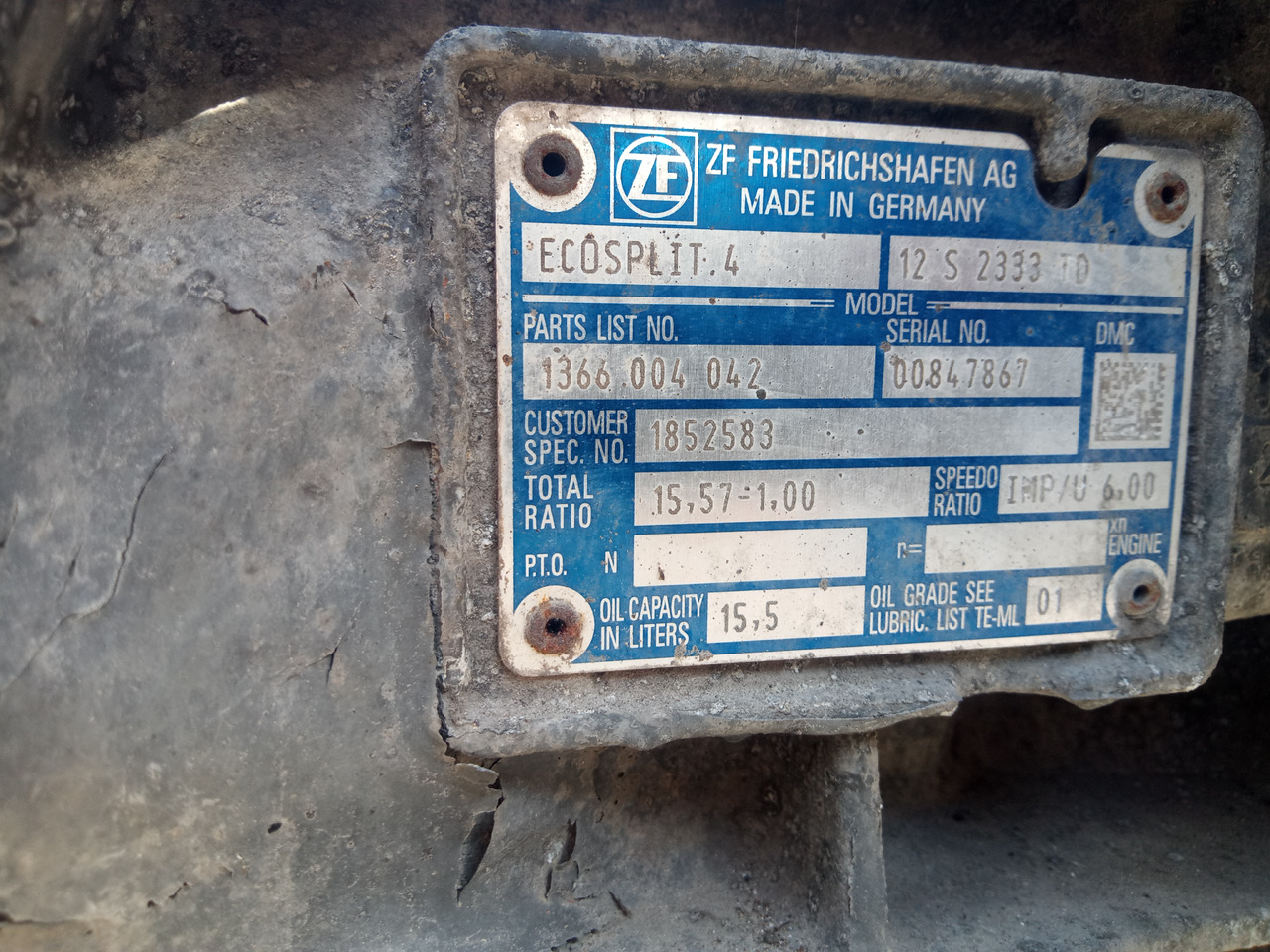 DAF XF106 - Gearbox: gambar 5 DAF XF106 - Gearbox: gambar 5
