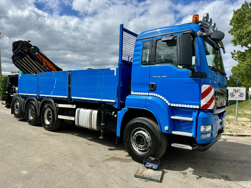 MAN TGS 35.400 8x4 TRIDEM + (32.5m) KRAN HMF 4720 K6 + JIB FJ1000 K4 - PRITSCHE 6m - LIFT/LENK ACHSE - RADIO - 5E F - BELGISCHE LKW - Truk flatbed, Truk derek: gambar 1 MAN TGS 35.400 8x4 TRIDEM + (32.5m) KRAN HMF 4720 K6 + JIB FJ1000 K4 - PRITSCHE 6m - LIFT/LENK ACHSE - RADIO - 5E F - BELGISCHE LKW - Truk flatbed, Truk derek: gambar 1
