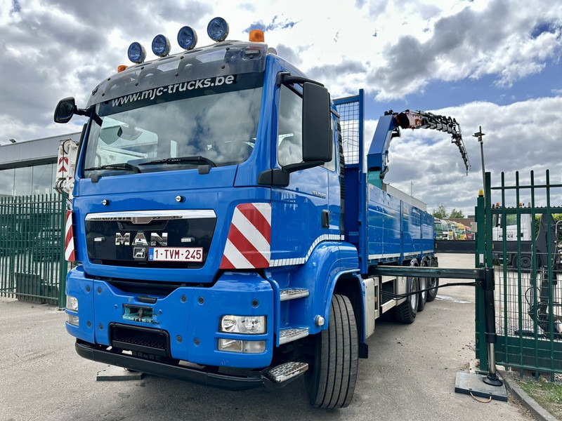 MAN TGS 35.400 8x4 TRIDEM + (32.5m) KRAN HMF 4720 K6 + JIB FJ1000 K4 - PRITSCHE 6m - LIFT/LENK ACHSE - RADIO - 5E F - BELGISCHE LKW - Truk flatbed, Truk derek: gambar 3 MAN TGS 35.400 8x4 TRIDEM + (32.5m) KRAN HMF 4720 K6 + JIB FJ1000 K4 - PRITSCHE 6m - LIFT/LENK ACHSE - RADIO - 5E F - BELGISCHE LKW - Truk flatbed, Truk derek: gambar 3