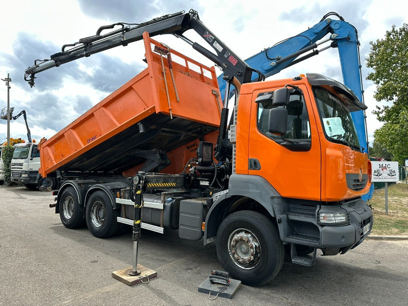 Renault KERAX 380 DXI 6x4 TIPPER + CRANE HIAB 144 B-3 - RADIO - *246.000km* - RETARDER - BORDMATIC - EURO 5 - Truk jungkit, Truk derek: gambar 1 Renault KERAX 380 DXI 6x4 TIPPER + CRANE HIAB 144 B-3 - RADIO - *246.000km* - RETARDER - BORDMATIC - EURO 5 - Truk jungkit, Truk derek: gambar 1
