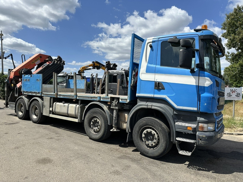 Scania G440 8x4 PRITSCHE + (25m!) KRAN PALFINGER PK78002 SH G 8x + WINCH - PLATFORM 6m25 - SCHALT - AP ACHSEN - BLATT - EURO 5 - BELGISCHE - Truk flatbed, Truk derek: gambar 1 Scania G440 8x4 PRITSCHE + (25m!) KRAN PALFINGER PK78002 SH G 8x + WINCH - PLATFORM 6m25 - SCHALT - AP ACHSEN - BLATT - EURO 5 - BELGISCHE - Truk flatbed, Truk derek: gambar 1