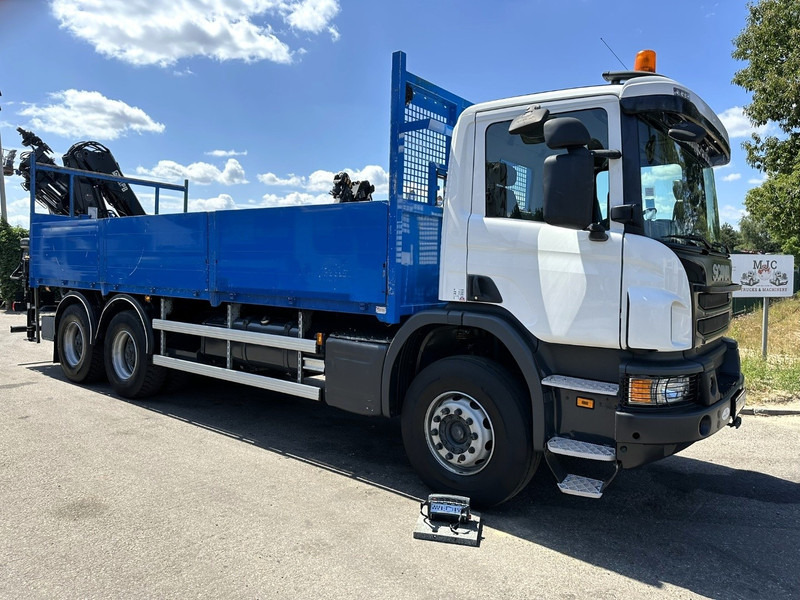 Scania P410 6x4 PRITSCHE + KRAN HIAB 166 ES-4 - RETARDER - ROTATOR - PLATFORM 6m80 - BIG AXLES HUB REDUCTION - STEEL SPRING - Truk flatbed, Truk derek: gambar 1 Scania P410 6x4 PRITSCHE + KRAN HIAB 166 ES-4 - RETARDER - ROTATOR - PLATFORM 6m80 - BIG AXLES HUB REDUCTION - STEEL SPRING - Truk flatbed, Truk derek: gambar 1