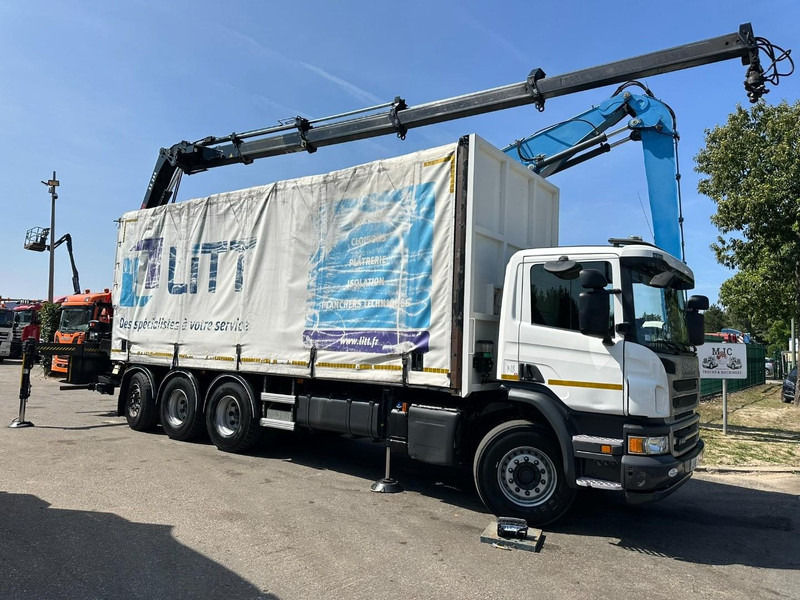 Scania P410 8x4 TRIDEM PRITSCHE PLANE + KRAN HIAB 244 EP-4 HIDUO - RETARDER - LIFT + STEERING AXLE - *327.000km* - RADIO - Truk dengan terpal samping, Truk derek: gambar 2 Scania P410 8x4 TRIDEM PRITSCHE PLANE + KRAN HIAB 244 EP-4 HIDUO - RETARDER - LIFT + STEERING AXLE - *327.000km* - RADIO - Truk dengan terpal samping, Truk derek: gambar 2