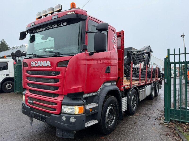 Scania R490 8x4 PRITSCHE + KRAN HIAB 377 E-4 HIPRO + JIB 100 X-4 + ROTATOR - BE TRUCK - Truk flatbed, Truk derek: gambar 4 Scania R490 8x4 PRITSCHE + KRAN HIAB 377 E-4 HIPRO + JIB 100 X-4 + ROTATOR - BE TRUCK - Truk flatbed, Truk derek: gambar 4