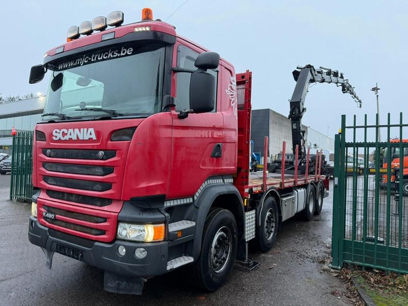Scania R490 8x4 PRITSCHE + KRAN HIAB 377 E-4 HIPRO + JIB 100 X-4 + ROTATOR - BE TRUCK - Truk flatbed, Truk derek: gambar 3 Scania R490 8x4 PRITSCHE + KRAN HIAB 377 E-4 HIPRO + JIB 100 X-4 + ROTATOR - BE TRUCK - Truk flatbed, Truk derek: gambar 3