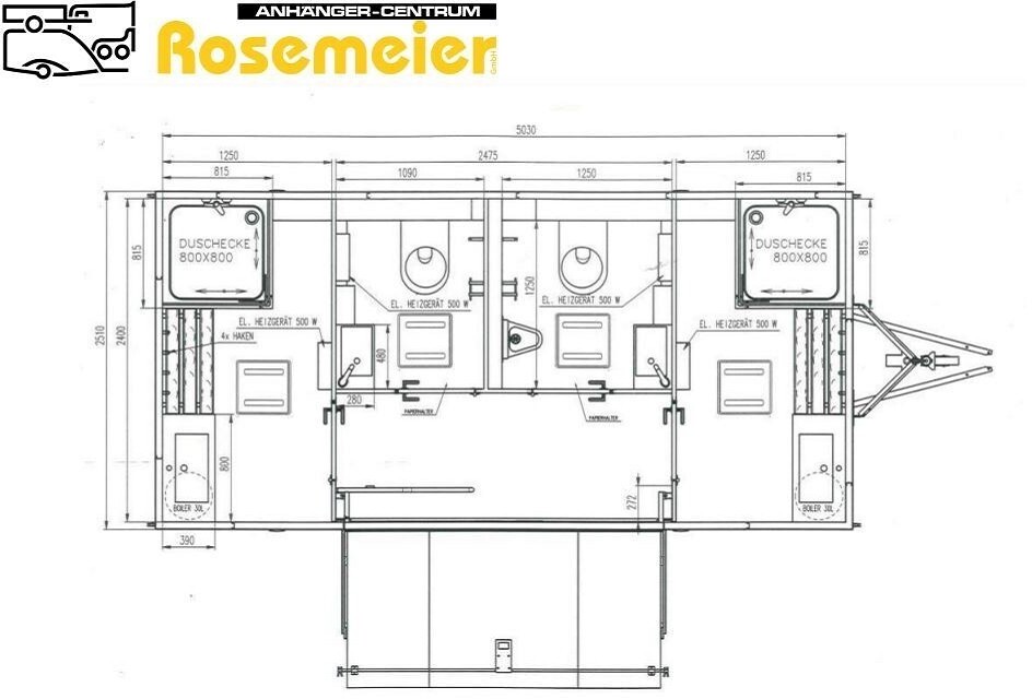 ROSEMEIER VE Dusch+WC Kombi 3 Toilettenanhänger - Kontainer konstruksi, Trailer: gambar 2 ROSEMEIER VE Dusch+WC Kombi 3 Toilettenanhänger - Kontainer konstruksi, Trailer: gambar 2