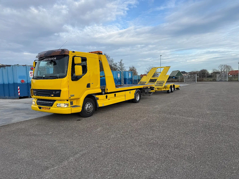 DAF LF 45 LF45-220 Abschelppwagen Falkom mit Anhanger / Schiebeplateau / Brill / Winde / Top Zustand - Truk pengangkut mobil: gambar 1 DAF LF 45 LF45-220 Abschelppwagen Falkom mit Anhanger / Schiebeplateau / Brill / Winde / Top Zustand - Truk pengangkut mobil: gambar 1
