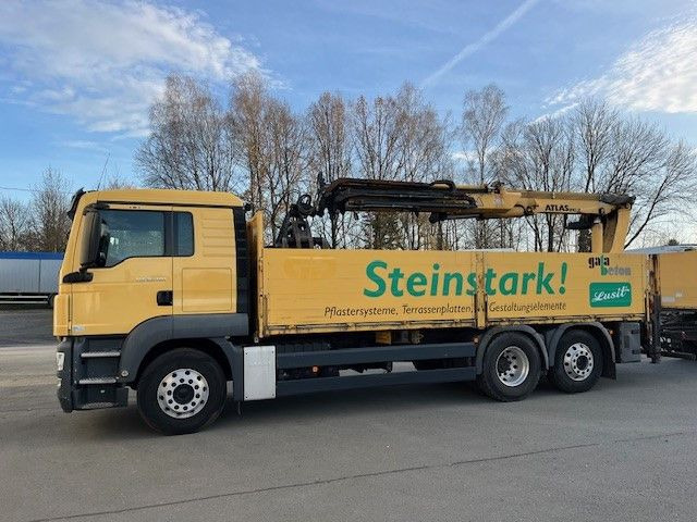 MAN TGS 26.400 Baustoff LKW mit Ladekran Atlas 210.2 - Truk derek, Truk flatbed: gambar 3 MAN TGS 26.400 Baustoff LKW mit Ladekran Atlas 210.2 - Truk derek, Truk flatbed: gambar 3