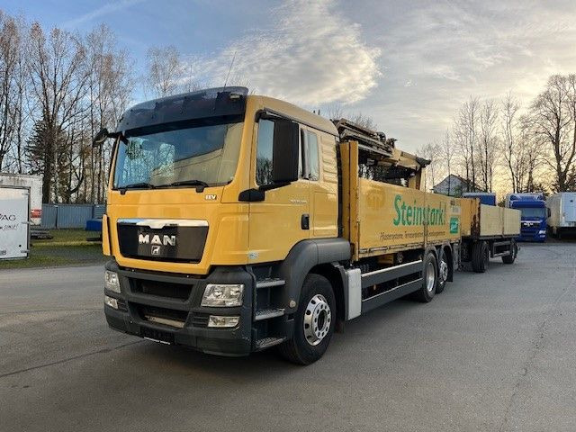 MAN TGS 26.400 Baustoff LKW mit Ladekran Atlas 210.2 - Truk flatbed, Truk derek: gambar 1 MAN TGS 26.400 Baustoff LKW mit Ladekran Atlas 210.2 - Truk flatbed, Truk derek: gambar 1