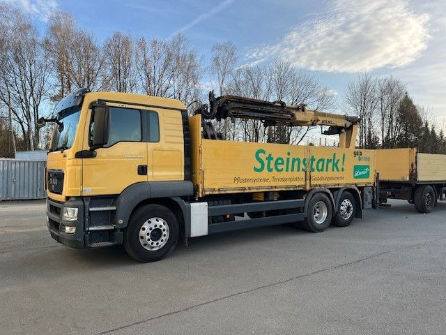 MAN TGS 26.400 Baustoff LKW mit Ladekran Atlas 210.2 - Truk derek, Truk flatbed: gambar 2 MAN TGS 26.400 Baustoff LKW mit Ladekran Atlas 210.2 - Truk derek, Truk flatbed: gambar 2