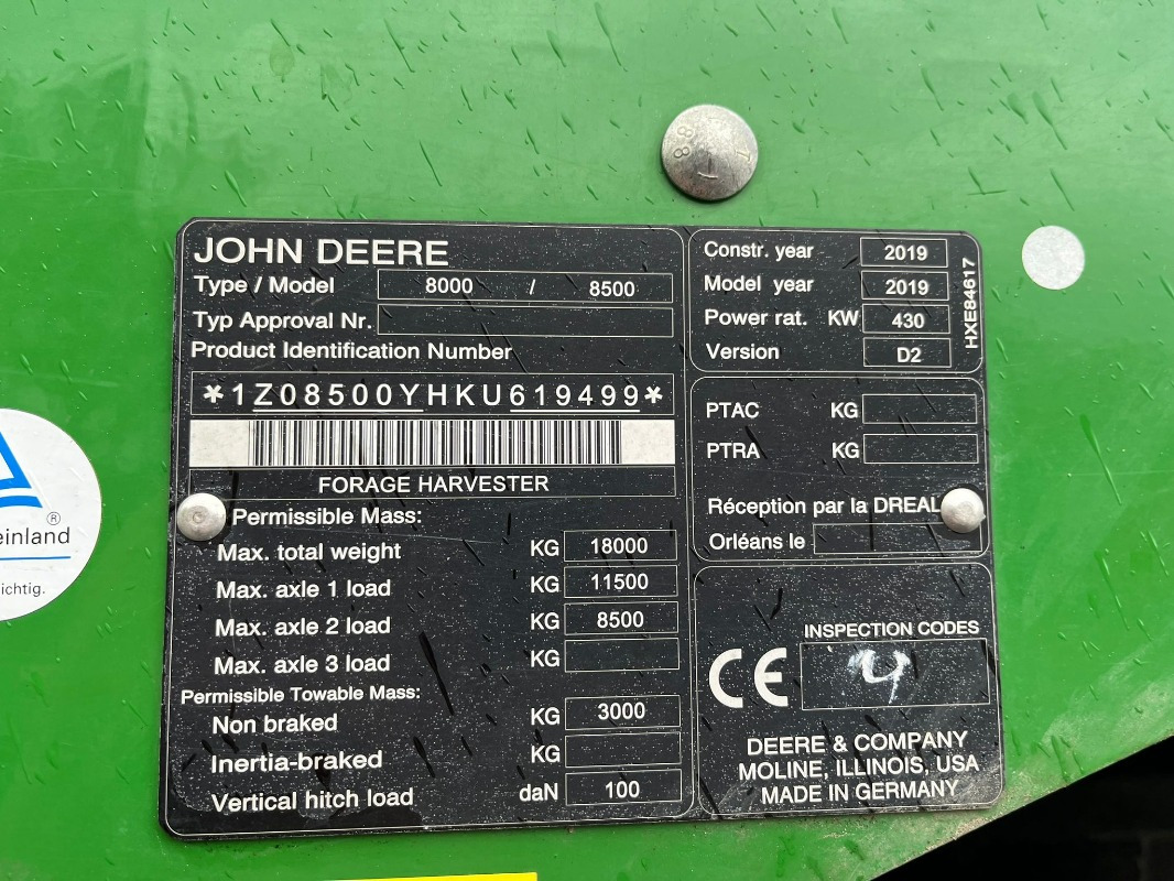 John Deere 8500 - Mesin pemanen: gambar 4 John Deere 8500 - Mesin pemanen: gambar 4