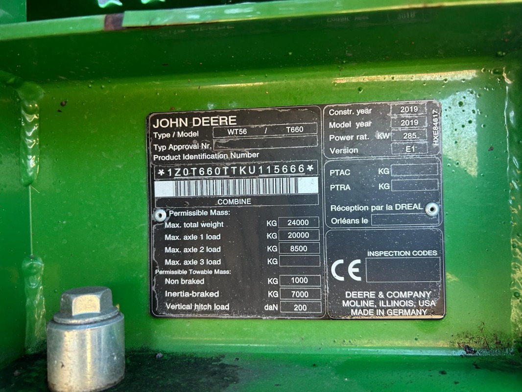 John Deere T660 - Pemanen gabungan: gambar 5 John Deere T660 - Pemanen gabungan: gambar 5